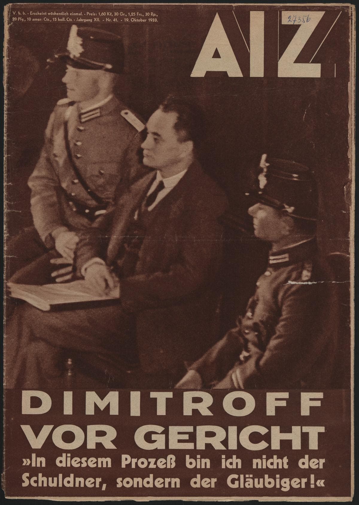 AIZ 12 (1933), 41 Copertina