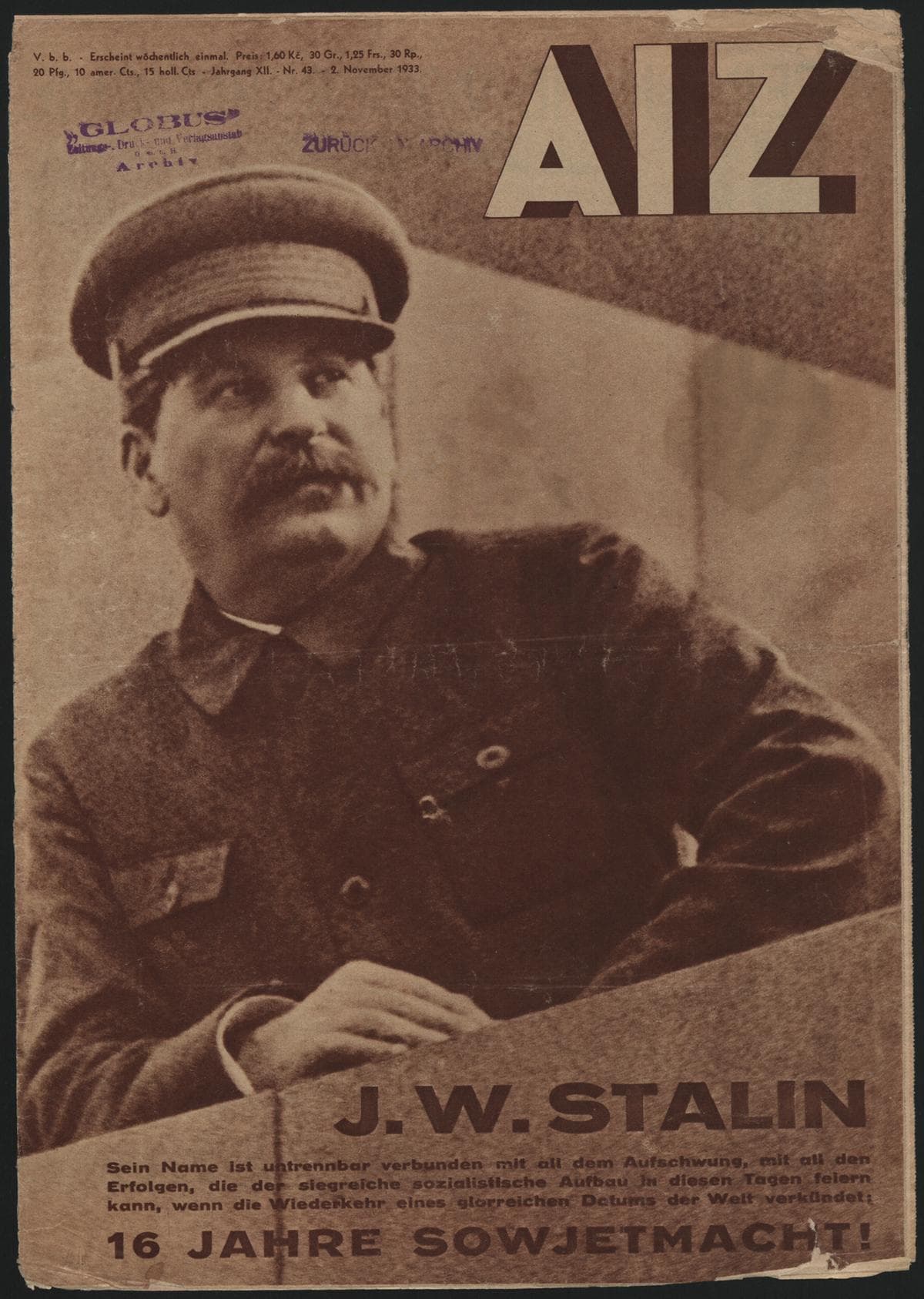 AIZ 12 (1933), 43 Copertina