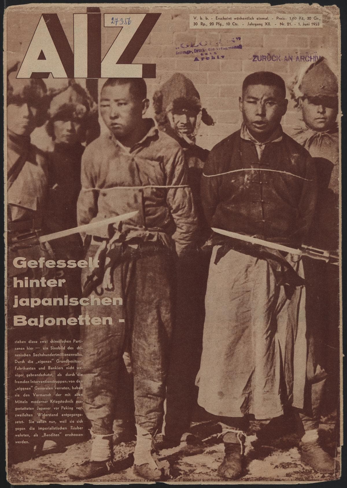 AIZ 12 (1933), 21 Copertina