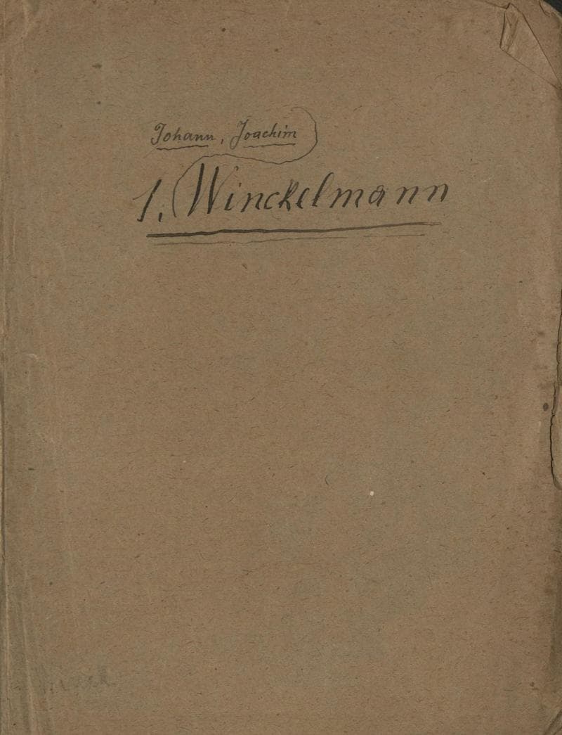 Fondo G. Chiarini - Materiali di studio - Winckelmann, p. 1